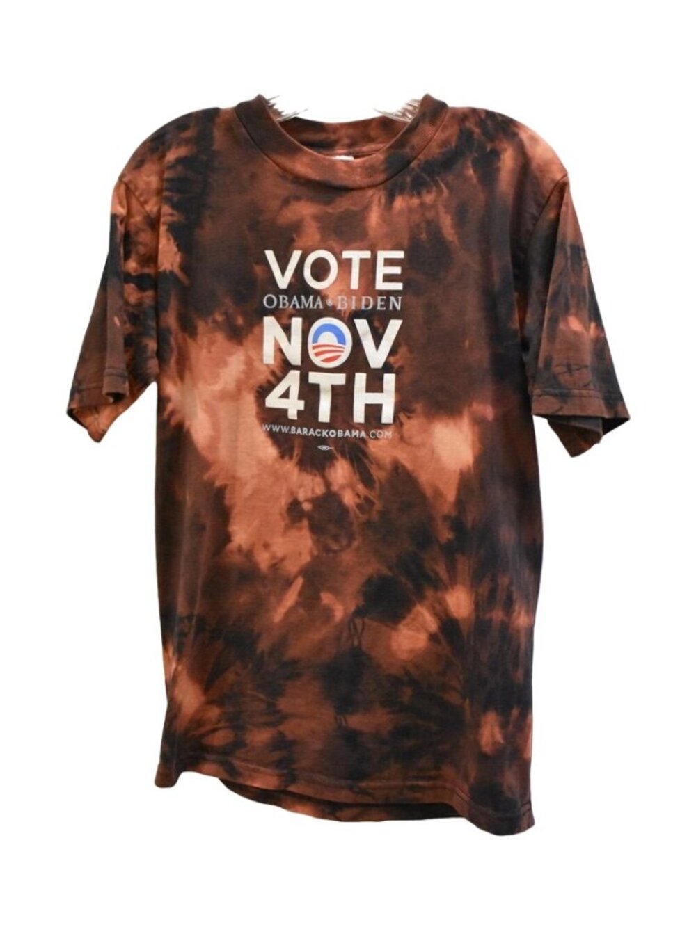 Men's Bayside Vote Obama Custom Bleach Dye T-shirt Size M